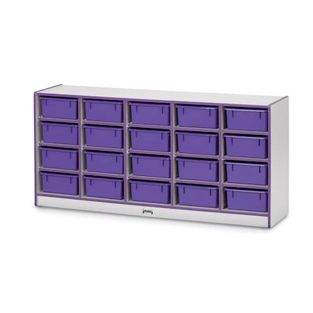 Jonti-Craft Rainbow Accents 20 Tub Mobile Storage, with Tubs, Purple 4021JCWW004